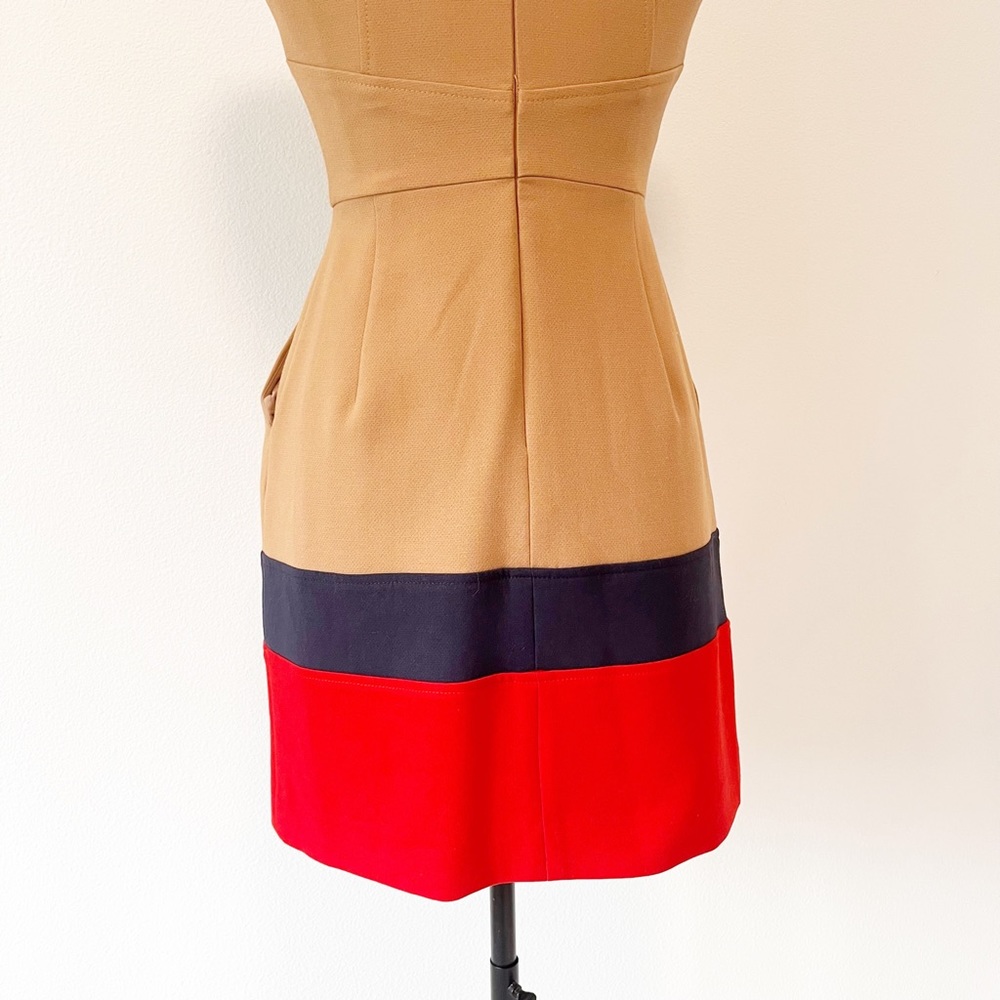 Shoshanna Camel Double Crepe Color Block Trina Dr… - image 8